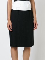 Thumbnail for your product : Jean Louis Scherrer Pre-Owned Chevron Knee Length Skirt
