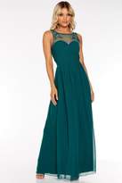 Thumbnail for your product : Quiz Teal Chiffon Embellished Mesh Maxi Dress