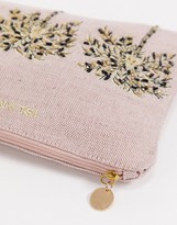Thumbnail for your product : Accessorize beaded palm tree pouch in pink