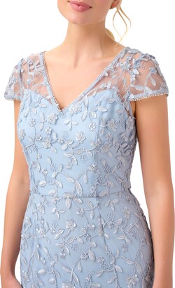 Adrianna Papell Embroidered Column Gown