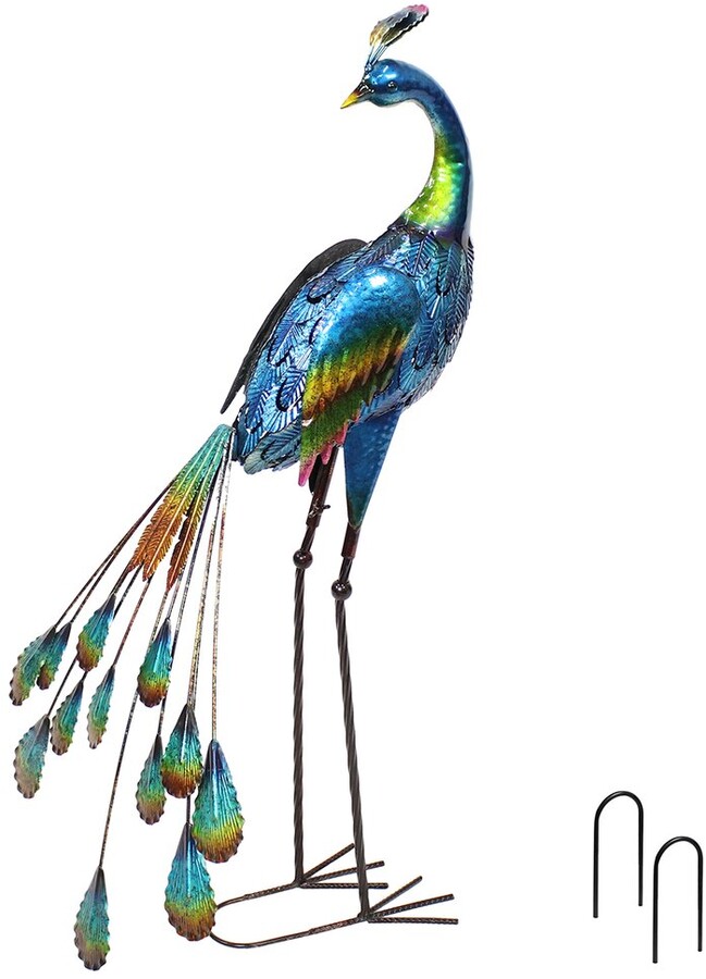Sunnydaze Peacock Metal Outdoor Garden Statue ShopStyle