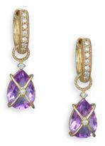 Thumbnail for your product : Jude Frances Classic Lavender Amethyst, Diamond & 18K Yellow Gold Wrapped Pear Earring Charms
