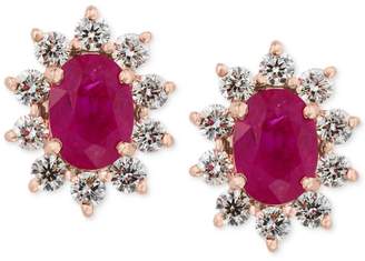 Effy Amorandeacute; by EFFYandreg; Certified Ruby (1-9/10 ct. t.w.) and Diamond (3/4 ct. t.w.) Earrings in 14k Rose Gold, Created for Macy's