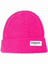 Thumbnail for your product : Essentiel Antwerp Logo-Patch Knitted Beanie