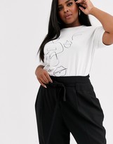 Thumbnail for your product : ASOS DESIGN Curve tailored tie waist tapered ankle grazer trousers