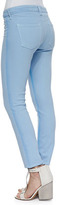 Thumbnail for your product : Vince Ghost-Stripe Cropped Skinny Jeans, Chambray