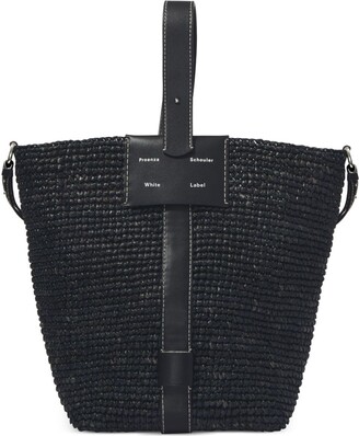 Woven Shoulder Bag in Black Pattern Raffia – Plan de Ville
