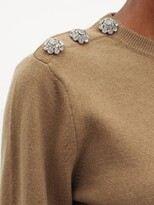 Thumbnail for your product : Ganni Crystal-button Cashmere Sweater - Camel