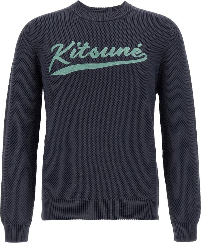 MAISON KITSUNÉ Logo Embroidered Knit Jumper