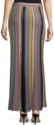 M Missoni Vertical Striped Crochet Maxi Skirt