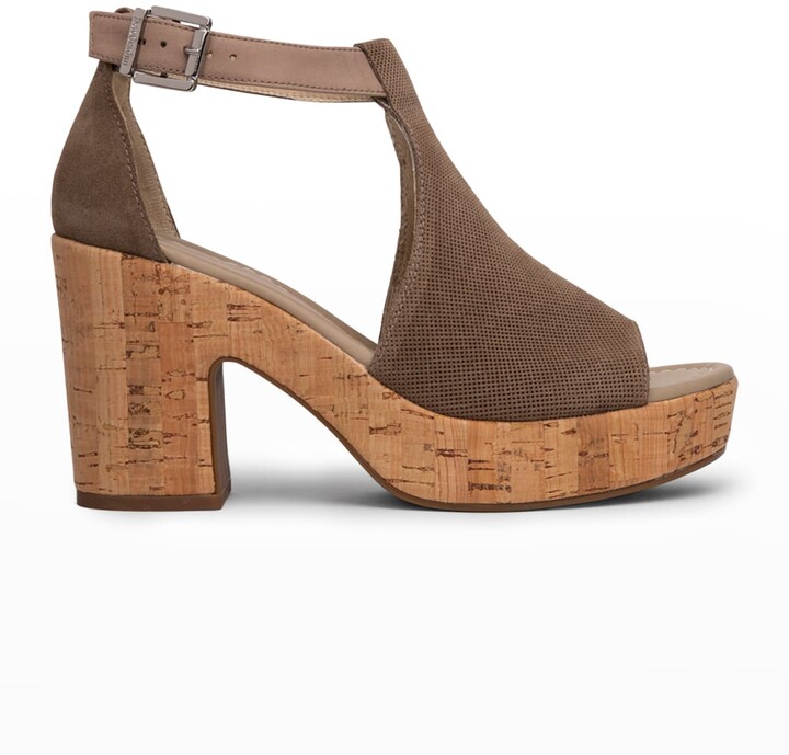 cork heel platform sandals