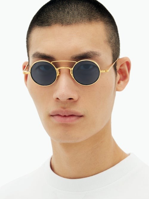 Jacques Marie Mage Ringo Round Metal Sunglasses - Gold - ShopStyle