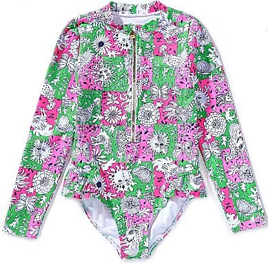 Lilly Pulitzer Girls Denning Rashguard One-Piece Swimsuit