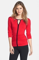 Thumbnail for your product : Vince Camuto Contrast Trim Keyhole Top