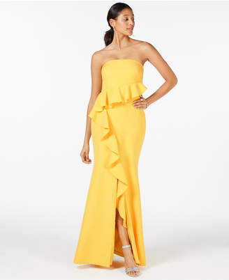 Vince Camuto Strapless Jacquard Gown