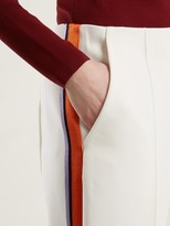Thumbnail for your product : Diane von Furstenberg Mid-rise Wide-leg Side-striped Trousers - White