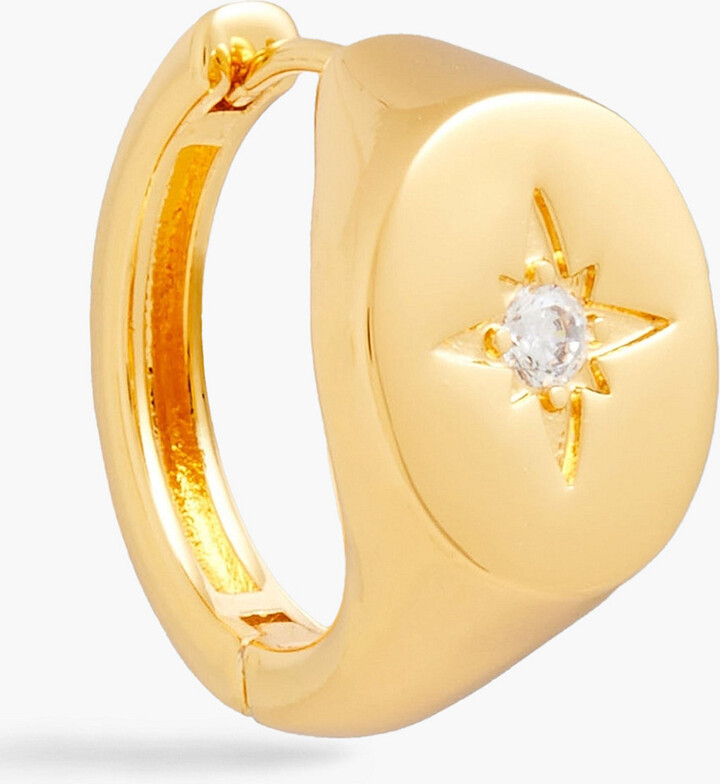 Gold-tone crystal single earring