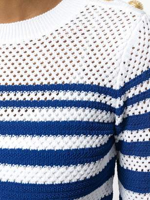 Pinko open knit striped jumper