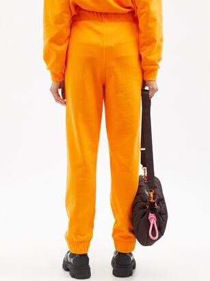 Ganni Software Logo-embroidered Cotton Track Pants - Orange
