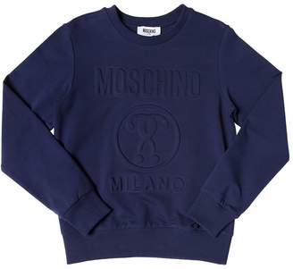 Moschino Embossed Logo Cotton Sweatshirt