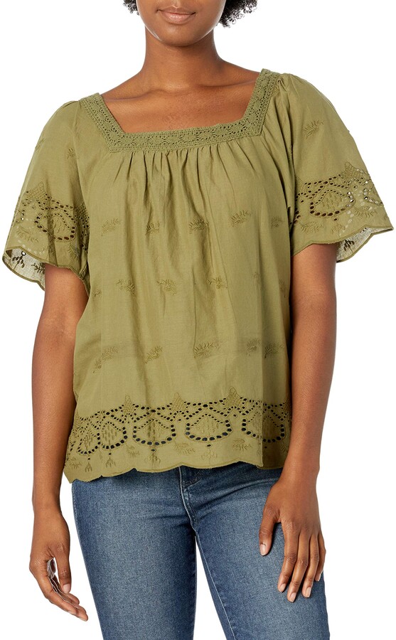 square neck peasant blouse
