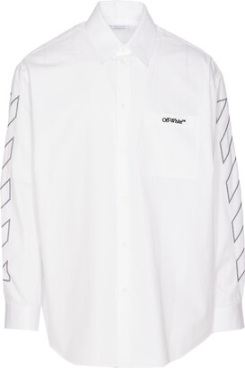 トップス OFF-WHITE Cotton Check Shirt size L Off-White Navy Blue