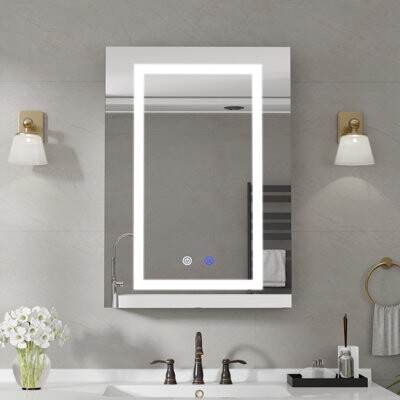 Wrought Studio Led Smart Medicine Cabinet With Mirror – Recessed Or Surface Mount Anti-fog & Socket Included
