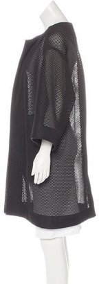 Reed Krakoff Leather-Accented Mesh Coat