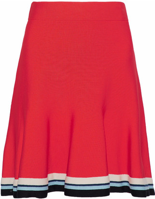 VVB Fluted Striped Knitted Mini Skirt