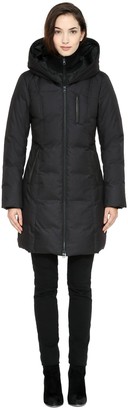 Soia & Kyo CHRISSY-F6 Brushed down coat with removable fur in Black