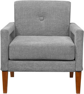Latitude Run Modern Living Room Chair Gray Chenille Upholstery Pocket Coils Solid Wood Legs Furniture 1pc Armchair