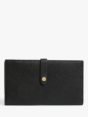 John Lewis & Partners Leather Travel Wallet, Black