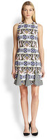 Thumbnail for your product : Etro Printed Striped Godet Dress