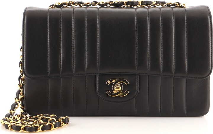 Chanel Vintage CC Chain Flap Bag Vertical Quilt Lambskin Medium - ShopStyle