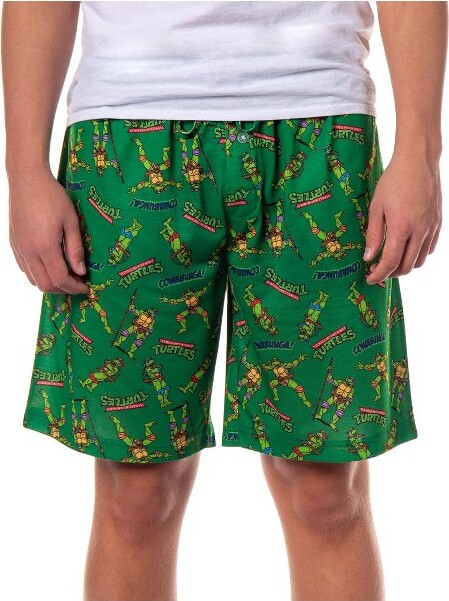Intimo IntimoTeenageMutantNinjaTurtlesLoungeShortsMen'sCowabungaPajamaBottoms(M)Green