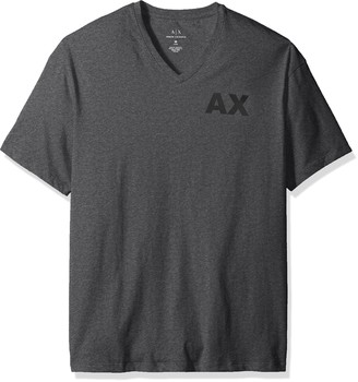 A|X Armani Exchange Men's V Neck Tee with Back Bottom Logo