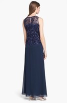 Thumbnail for your product : J Kara Embellished Chiffon Mock Two Piece Gown