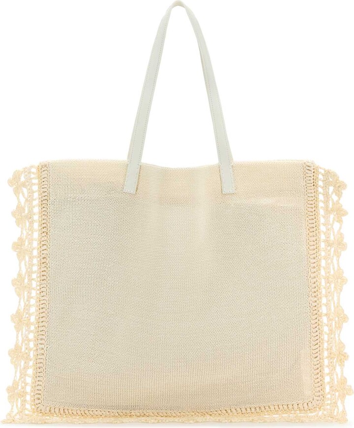 J.W.Anderson Ivory Crochet Shopping Bag