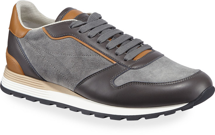 leather athletic sneakers