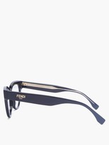Thumbnail for your product : Fendi Ff Logo-engraved Cat-eye Acetate Glasses - Black
