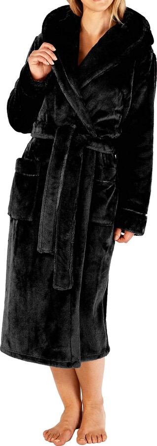 Thick fluffy dressing gown with hood Clearance