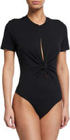 Thumbnail for your product : Alexander Wang Alexanderwang.T Compact Jersey Knot-Front Bodysuit