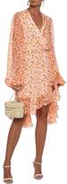 Thumbnail for your product : Caroline Constas Olivia Wrap-effect Ruffled Floral-print Silk-chiffon Dress