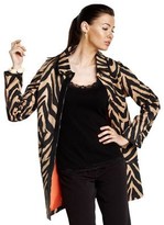 Thumbnail for your product : Isaac Mizrahi Live! Animal Printed Button Front Coat