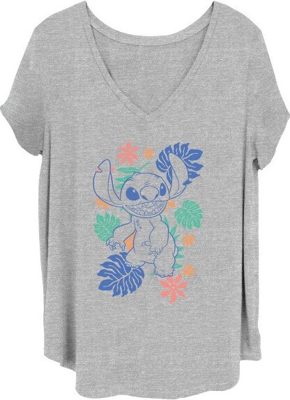 Women's Disney Stitch Short Sleeve Graphic T-shirt - Blue Xl : Target