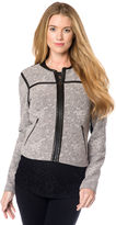 Thumbnail for your product : A Pea in the Pod Rebecca Taylor Faux Leather Trim Wool Maternity Jacket