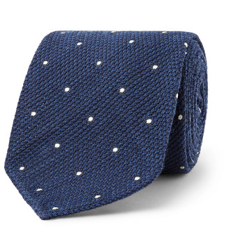 Drakes 8cm Pin-Dot Wool and Silk-Blend Tie