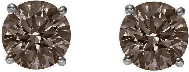 Augustine Jewels Brown / Silver Smoky Quartz Large Stud Earrings