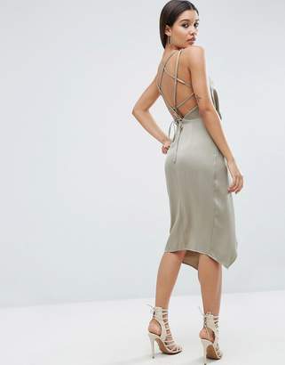 ASOS Design Soft Drape Midi Dress With Strappy Back