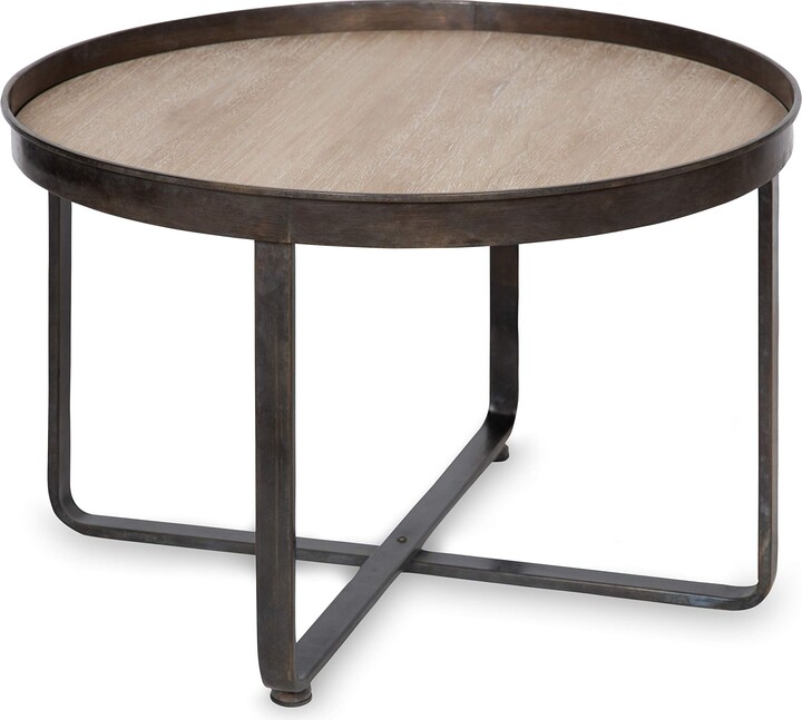 Kate and Laurel Zabel Modern Farmhouse Round Coffee Table with Black